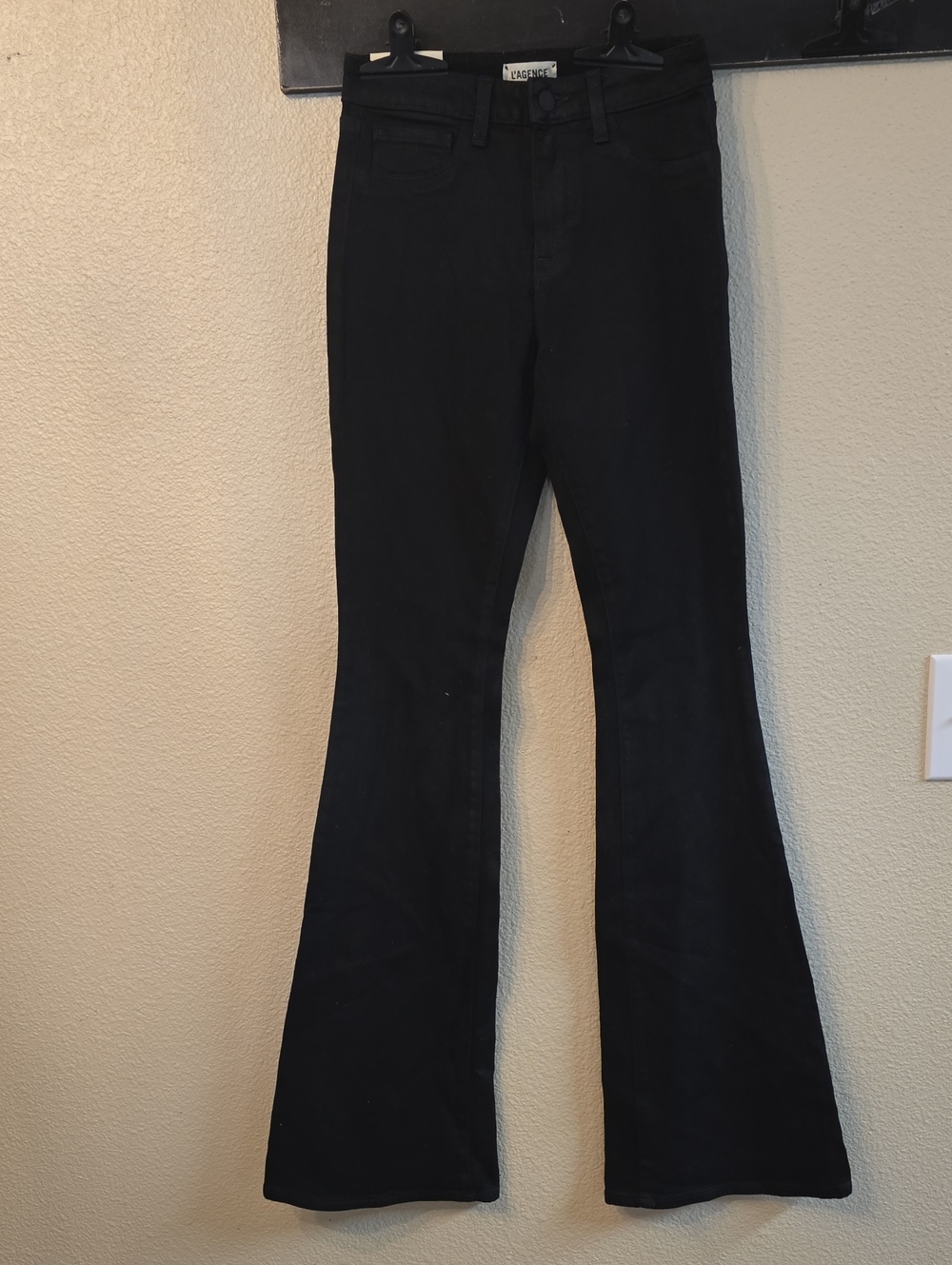 L'AGENCE Black Wide-Leg Flare Jeans